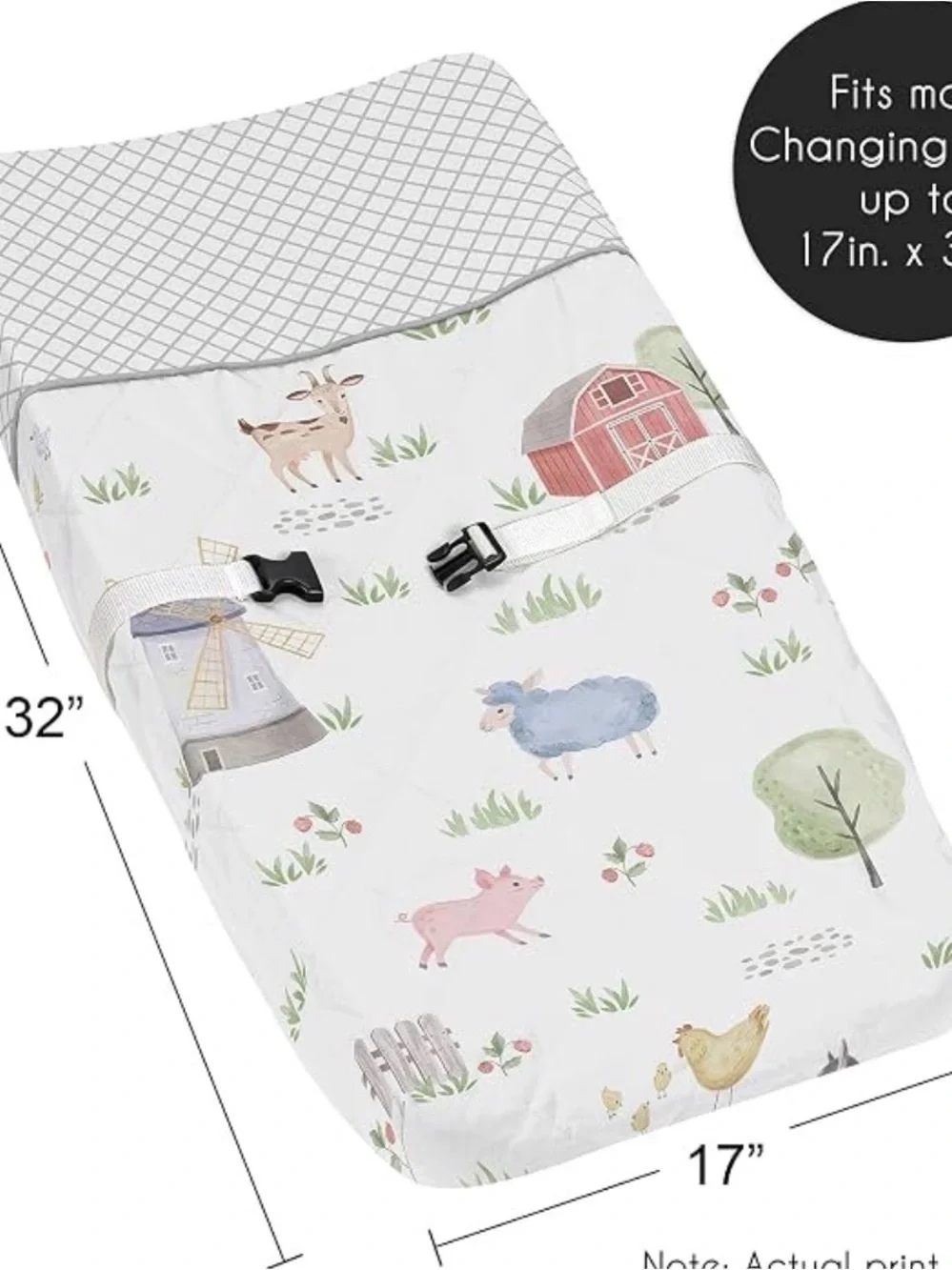 Sweet Jojo designs watercolor farm animal bedroom set with curtains